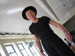 Marg on stilts - Image by Deb Lewis, 2006